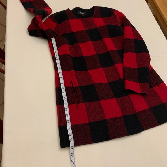 Talbots wool coat red and black plaid size S - Picture 14 of 15
